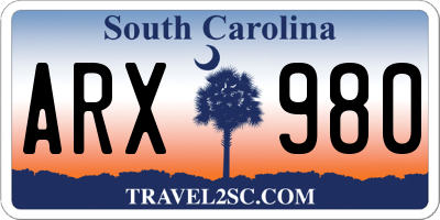 SC license plate ARX980
