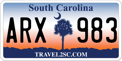 SC license plate ARX983