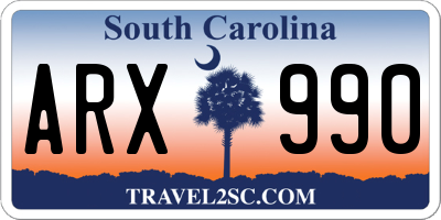 SC license plate ARX990