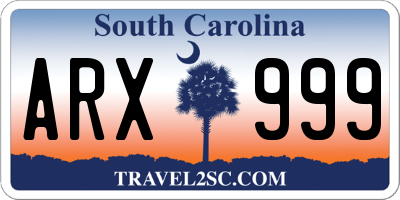 SC license plate ARX999