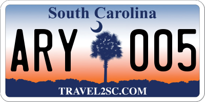 SC license plate ARY005