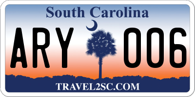 SC license plate ARY006