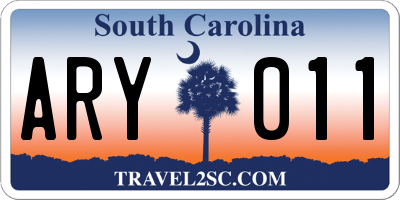 SC license plate ARY011