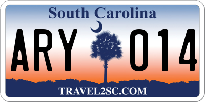 SC license plate ARY014
