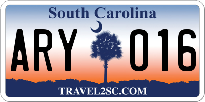 SC license plate ARY016