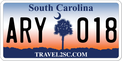 SC license plate ARY018