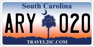 SC license plate ARY020