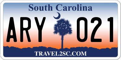 SC license plate ARY021