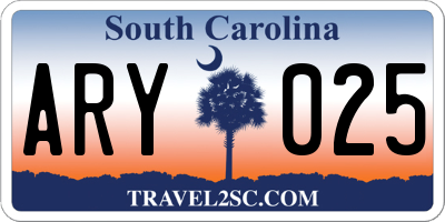 SC license plate ARY025