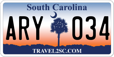 SC license plate ARY034