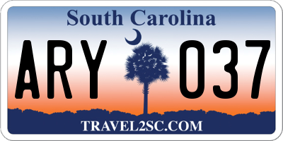 SC license plate ARY037