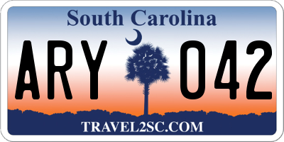 SC license plate ARY042