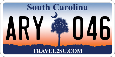 SC license plate ARY046