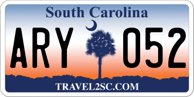 SC license plate ARY052