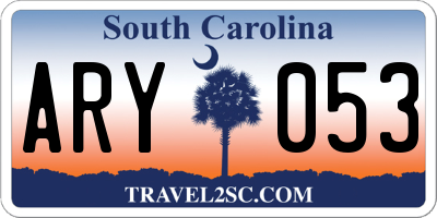 SC license plate ARY053