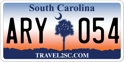 SC license plate ARY054