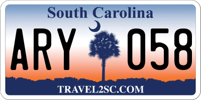 SC license plate ARY058