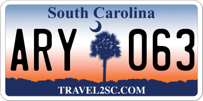 SC license plate ARY063