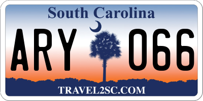 SC license plate ARY066