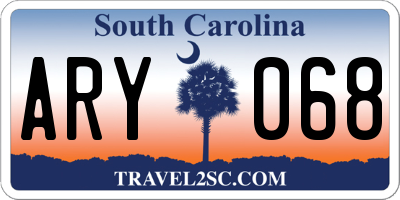 SC license plate ARY068
