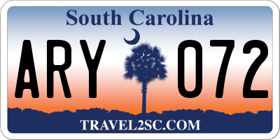 SC license plate ARY072