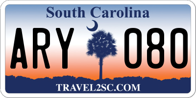 SC license plate ARY080