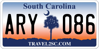 SC license plate ARY086