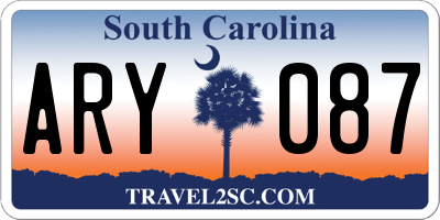 SC license plate ARY087