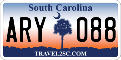 SC license plate ARY088