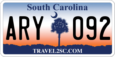 SC license plate ARY092