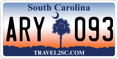 SC license plate ARY093