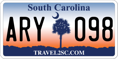 SC license plate ARY098