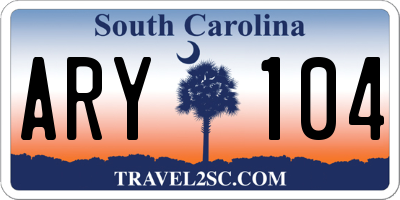 SC license plate ARY104