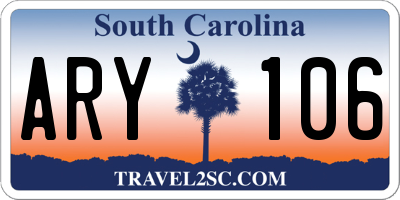 SC license plate ARY106