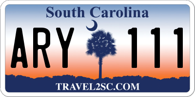 SC license plate ARY111