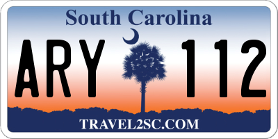 SC license plate ARY112