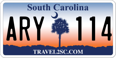 SC license plate ARY114