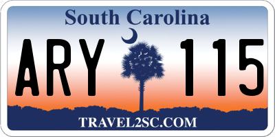 SC license plate ARY115