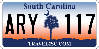 SC license plate ARY117