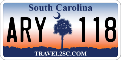 SC license plate ARY118