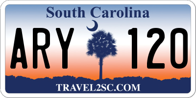 SC license plate ARY120