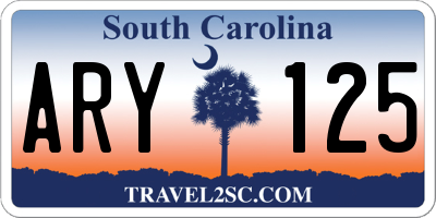 SC license plate ARY125