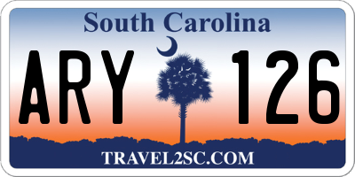 SC license plate ARY126