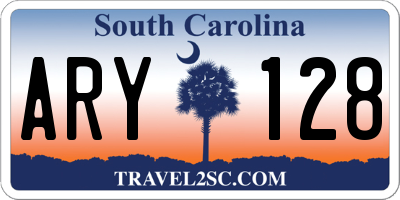 SC license plate ARY128