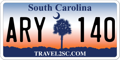 SC license plate ARY140