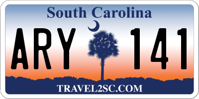 SC license plate ARY141