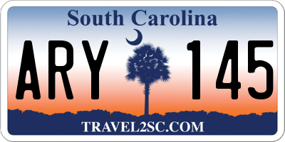 SC license plate ARY145