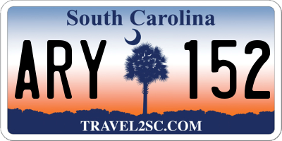 SC license plate ARY152