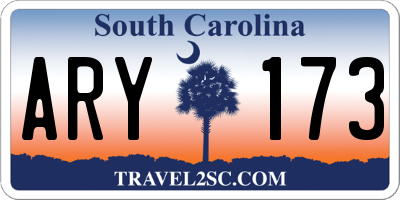 SC license plate ARY173