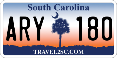 SC license plate ARY180